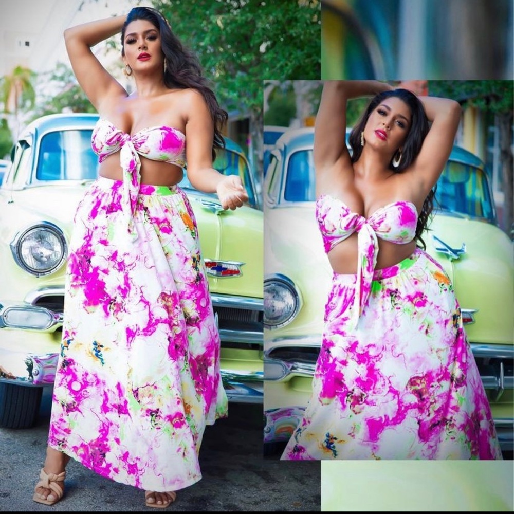 2 piece maxi skirt set
